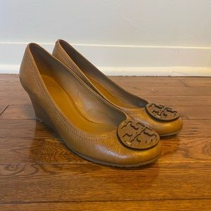 Tory Burch brown leather “2 wedges